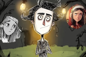 draw you in dont starve, tim burton style