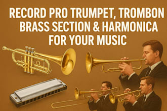 record pro trumpet, trombone or brass section and harmonica