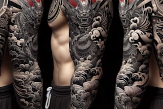 create a tattoo design of tattoo sleeve