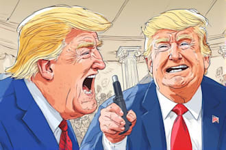 create a political cartoon art