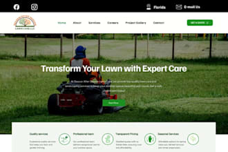 design a professional lawn care, landscaping, or yard maintenance website