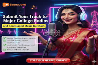 submit your track to major college radios and soundcloud music curators