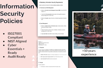 write iso27001, nist and gdpr compliant information security policies