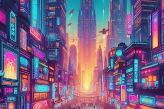 do cyberpunk futuristic city art