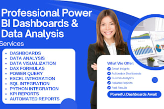 create power bi dashboards, data analysis, dax measures and power query reports