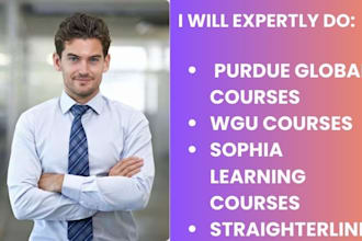 expertly assist with wgu courses, purdue global courses, walden, sophia courses