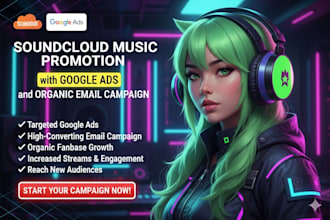 soundcloud music promotion with google ads and organic email campaign
