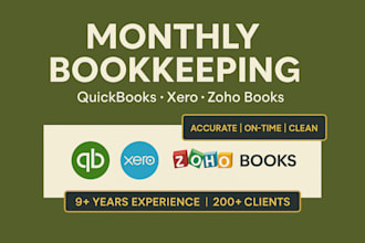 do monthly bookkeeping in quickbooks, xero or zoho books