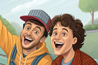 create character caricature and friendship portrait