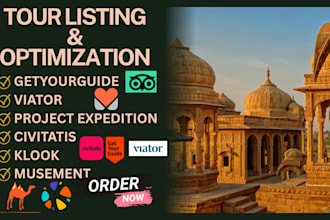 expertly list and boost your tours and activities on getyourguide viator etc