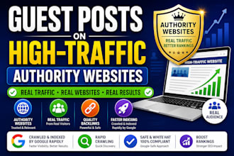 create premium guest posts on high da pa sites with real visitors fast indexing