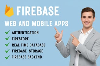 do firebase auth, studio, database, storage, backend integration in web apps