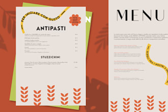 design a modern and professional menu