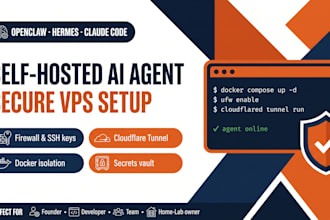 install and secure openclaw, hermes or claude code ai agent on your vps