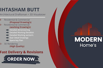 draw architectural 2d detailed drawings in autocad