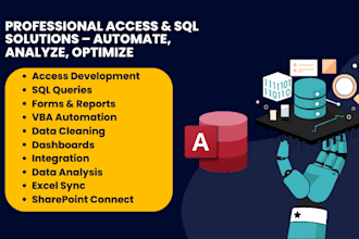 develop, automate, and manage microsoft access database, queries, forms, reports