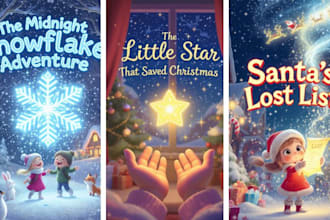 design christmas children story book illustration kids book children book cover