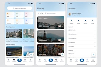 build city tourism app, hotel booking, trip planner, travel planner app and web