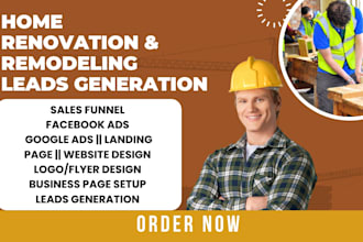 home remodeling improvement renovation kitchen logo website landing page ads