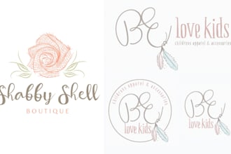 design a watercolor logo and brand kit