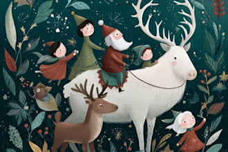create christmas cards and illustrations