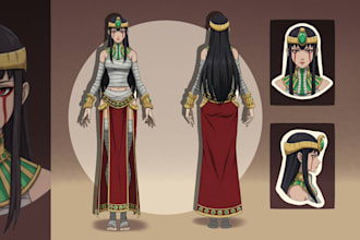 draw a professional anime character illustration