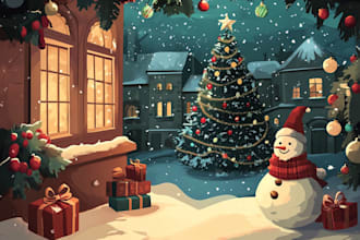 design  themed illustration christmas theme