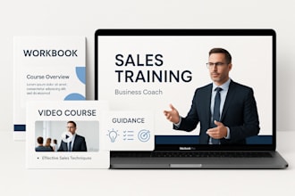 create sales coaching course, training course video course, training manual, PPT