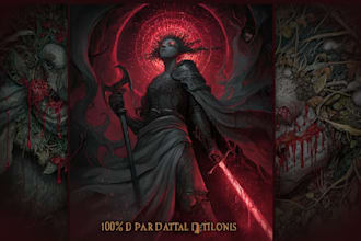 create dark art, horror or skull artworks illustration