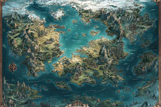 create a high quality detailed fantasy map for dnd and fiction