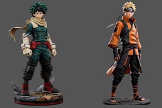 sculpt custom 3d anime figure for 3d printing stl