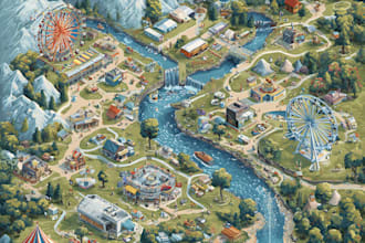 do map design for custom events, festivals, and vector map illustrations