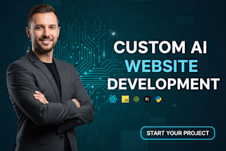 design and develop a modern website with a custom ai chatbot