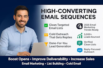 write high converting email sequences, build clean email lists and cold outreach