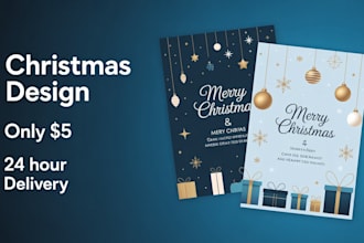 design amazing christmas greeting card or holiday card
