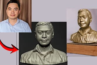 convert 2d image to realistic 3d head sculpture bust models for stl 3d printing