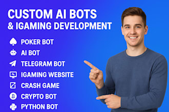 develop advanced poker ai bot igaming website crash game telegram bot