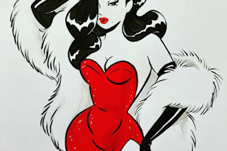 design a stylish vintage pin up character