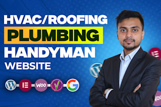 build plumbing website, hvac website or roofing website on wordpress