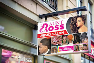 design signboard, shop sign, outdoor signage, window graphics, banner design