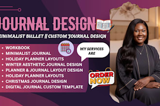 do printable journal design, workbook, minimalist journal, interior formatting