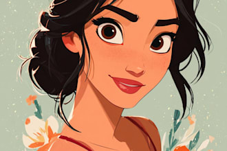 do cute  cartoon portrait