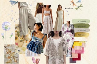 create custom fashion mood board and concept board