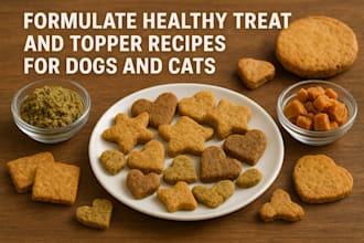 formulate healthy treat and topper recipes for dogs and cats