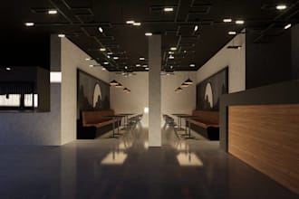 design commercial 3d restaurant, cafe, bar, eatery interior,render dinning space