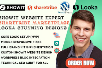 sharetribe go marketplace sharetribe flex dora showit wordpress shopify website