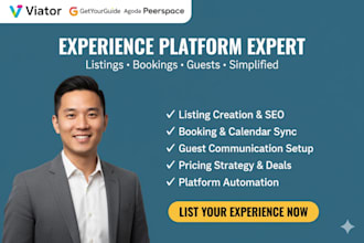 connect and optimize your travel or tour listings on viator, getyourguide, agoda