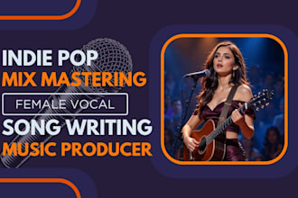 produce a professional pop rock or indie pop song with live band sound