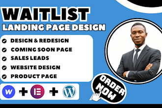 do waitlist page design or redesign waitlist landing page coming soon page