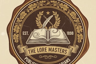 design a vintage book logo